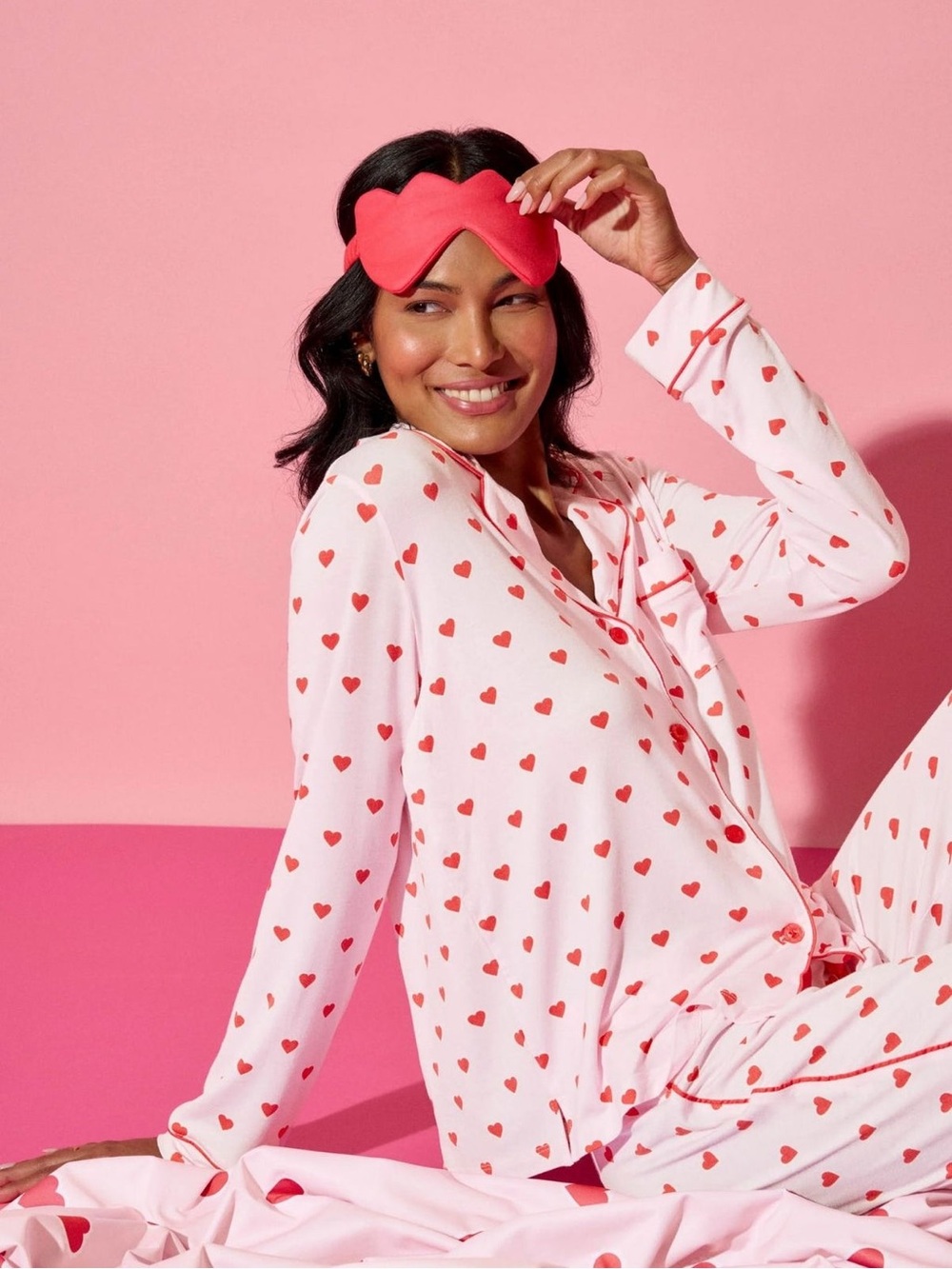 NWOT | PJ Salvage | Wildest Dream Heart Pajama Set | Pink | Size M - Picture 6 of 11
